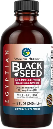 Vista 14 de Amazing Herbs Aceite de semilla negra de alta calidad, sin gluten, sin OMG, prensado en frío, Nigella sativa ayuda a la salud digestiva, apoyo