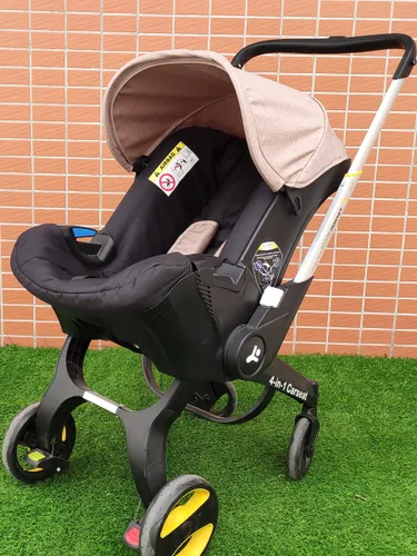 Vista 6 de Kit de cambio y lavado, cubierta protectora para sombrilla del dosel, compatible con los cochecitos con asiento de automóvil Doona (Beige y Negro)