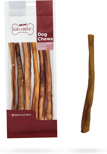 Vista 9 de GigaBite Golosinas y Mordedores Naturales de Ingrediente Único de Rango Libre - Palitos Bully/Palitos de Vejiga/Esófago de Res de Best Pet Supplies