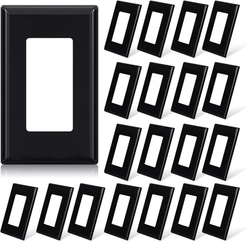 Vista 7 de ELEGRP Placas de pared decorativas sin tornillos de 1 banda, cubierta de placa frontal termoplástica irrompible para interruptor de salida