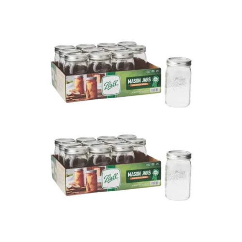 Vista 21 de Ball Mason, Frascos de mermelada con tapas y bandas, Set de 12 unidades de 4 oz, 4 onza, Transparente