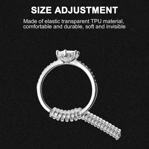 Vista 3 de Para anillos sueltos Anillo Guardia Clip Transparente Silicona Sizer Tensor Resizer 4 Tamaños