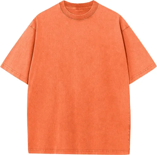 Vista 9 de Camisetas de algodón para hombre, de gran tamaño, unisex, de manga corta, casual, holgada, de lavado, unicolor, básicas A-Negro