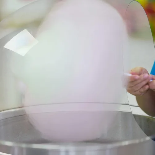 Vista 7 de ROVSUN Cubierta de escudo de burbujas para máquina de algodón de azúcar, cúpula de 21 pulgadas para máquina comercial de hilo dental transparente
