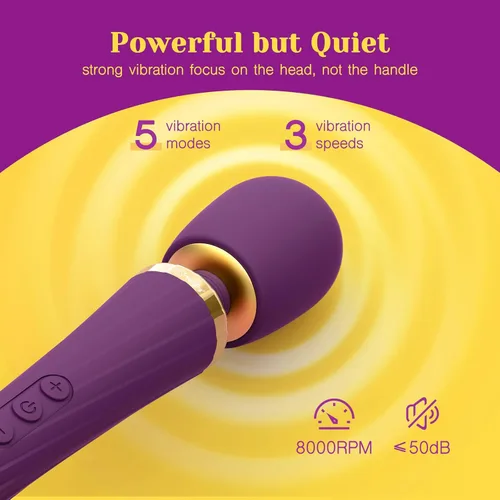 Vista 3 de Kit de Vibrador de Varita Tracy's Dog, Masajador Inalámbrico con 4 Accesorios de Silicona para Estimulación del Clítoris, Punto G, Anal y Pene