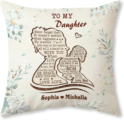 Vista 19 de Hyturtle Personalized Best Mom Pillow with Insert – Custom Gift for Mother from Daughter Son – Inspirational Cushion for Birthday, Christmas, Mom