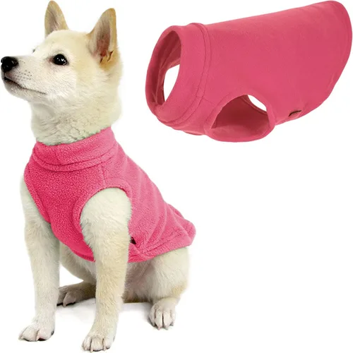 Vista 42 de Gooby - Chaleco de Vellón Elástico, Chaleco de Vellón Tipo Pullover Chaqueta Suéter para Perros, Azul Argyle, Extra Pequeño