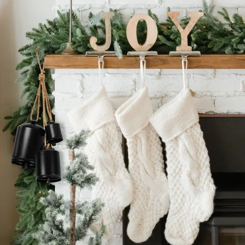 Vista 6 de Campanas decorativas para colgar, estilo moderno, campanas decorativas de Navidad negras elegantes y adornos, juego de 3