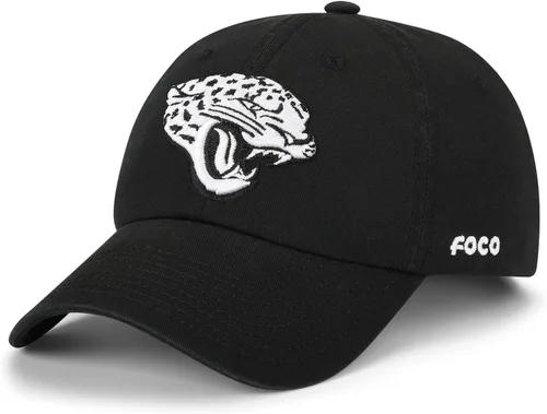 Vista 14 de FOCO NFL Gorras y Gorras Casuales para Hombres con Logotipo de Equipo de la NFL, Negro y Blanco