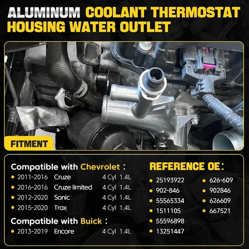 Vista 2 de Kit de salida de agua de carcasa de refrigerante de motor de aluminio