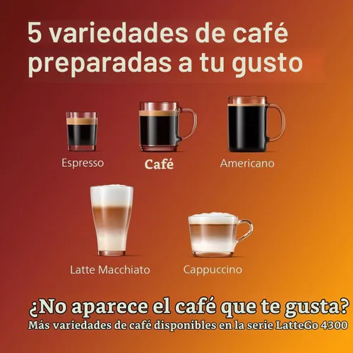 Vista 3 de Philips - Cafetera de expreso 3200 Series totalmente automática, con espumador de leche LatteGo y café helado, 5 variedades de café, pantalla táctil