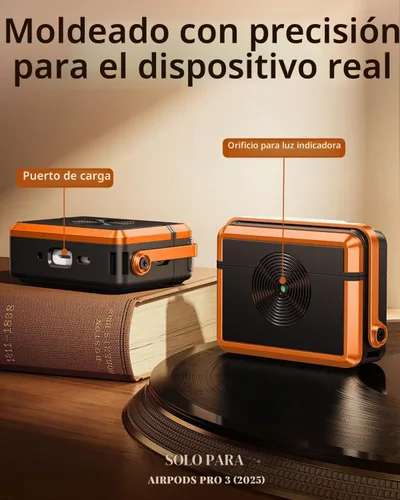 Vista 5 de OATSBASF Funda para AirPods Pro 3, funda para tocadiscos retro compatible con AirPods Pro de 3ª generación (2025), cubierta de protección completa