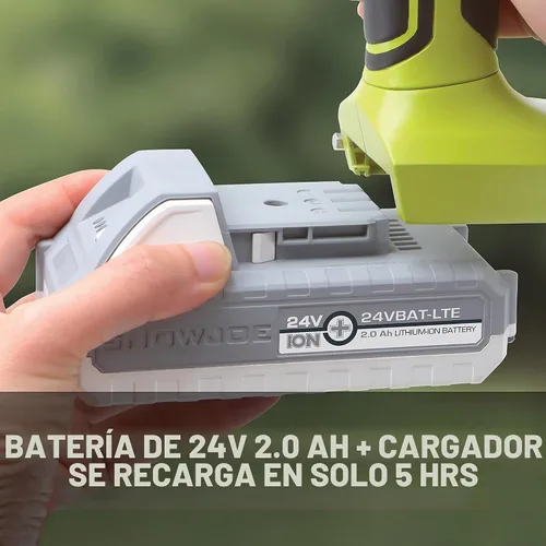 Vista 5 de Sun Joe Mini motosierra inalámbrica iON+ de 24V-HCS-LTE-P1 de 24 voltios, Verde y barra premium SWJ-OIL, aceite de cadena y piñón, lubricación