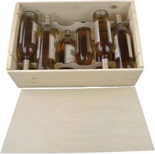 Vista 4 de Caja de vino de doce botellas con tapa deslizante