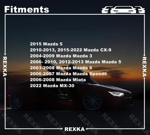 Vista 4 de Rexka 10pcs Mazda Trim Panel Clips Sujetador Remache GJ6R-68-ABX para Miata, RX-8, CX-9, 3, 5, 6, Speed6