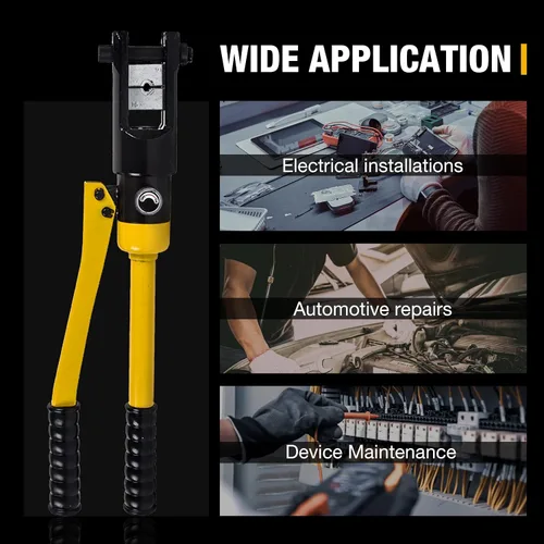 Vista 6 de Herramienta de prensado hidráulico 14T 6AWG-500MCM Herramienta de prensado de cables de 0.87 pulgadas Carrera hidráulica Lug Crimper eléctrico
