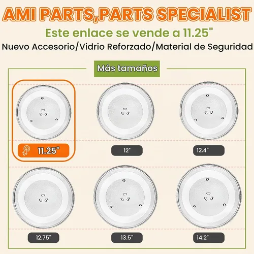Vista 7 de Reemplazo de placa giratoria de vidrio para microondas de 11.25 pulgadas, compatible con Samsung y GE, placa de vidrio para microondas de 11 1/4