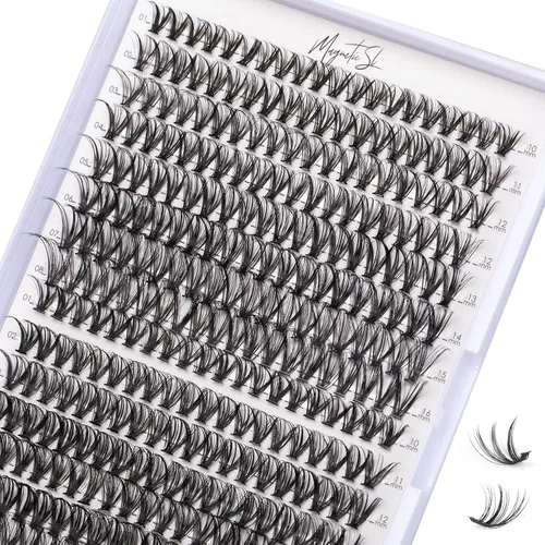 Vista 8 de Extensiones de pestañas en racimo, 72 racimos de pestañas individuales, extensiones de pestañas postizas, kit de extensión de pestañas para colocar