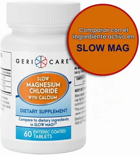 Vista 7 de Gericare Cloruro de magnesio lento Tabletas de calcio de Geri-Care Suplemento nutricional Botella de 60 unidades (paquete de 1)