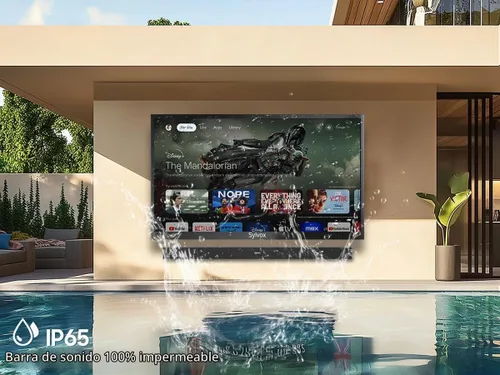 Vista 7 de SYLVOX Barra de sonido para exteriores, IP65 impermeable de 60 vatios con HDMI, óptica, AUX, conexión USB y Bluetooth, 38 pulgadas, montable