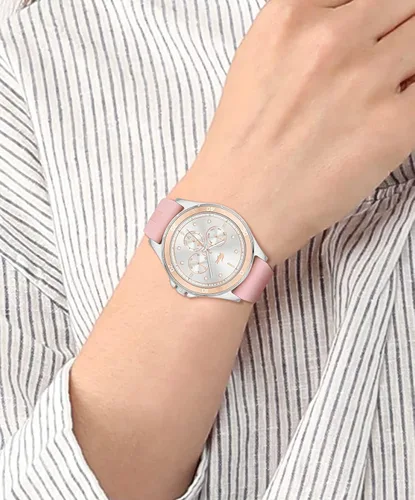 Vista 6 de Lacoste Swing Multi - Reloj de cuarzo para mujer de acero inoxidable aluminio y silicona color rosa Modelo 2001245 Rosado