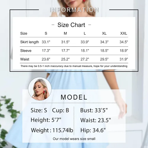 Vista 6 de EXLURA Vestido midi escalonado a cuadros con nudo en la espalda para mujer con cuello cuadrado busto fruncido manga abombada con volantes