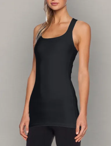 Vista 6 de TAIPOVE Camisetas largas sin mangas para mujer de algodón para capas con espalda cruzada extra largas para ropa deportiva, paquete de 3