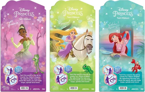 Vista 6 de JA-RU Disney Princess Rainbow Ribbon Varitas (1 cinta giratoria surtida) Varita rítmica bailarina, juguetes para niñas. Equipo de gimnasia