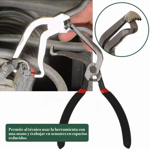 Vista 6 de Alicates de desconexión eléctrica, alicates para conectores eléctricos para autos con curva de 60 grados, herramientas para línea de combustible