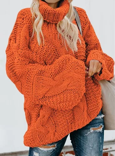 Vista 3 de Dokotoo - Sudadera de cuello de tortuga para mujer