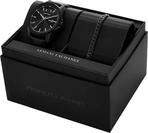 Vista 6 de A X Armani Exchange Reloj de vestir cronógrafo para hombre con correa de acero inoxidable, silicona o cuero