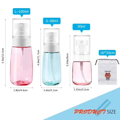 Vista 2 de AMORIX 6 botellas de spray pequeñas de 3.4 oz tamaño mini niebla vacía