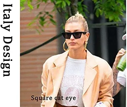 Vista 6 de FEISEDY Paquete de 2 gafas de sol cuadradas vintage con ojo de gato para mujer B2473-F2