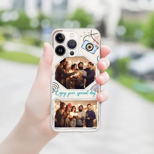 Vista 7 de CUBICER Fundas personalizadas para teléfono con foto personalizada de cumpleaños, a prueba de golpes, texto personal, funda transparente, regalos