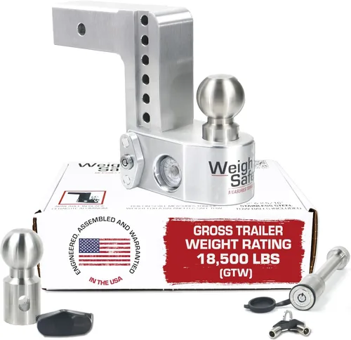 Vista 8 de Enganche de caída seguro con vástago de 6.3 cm, enganche ajustable para remolque, de aluminio y soporte de bola con escala integrada, 2 bolas