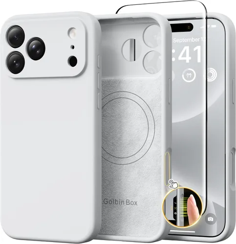 Vista 126 de GolbinBox Funda magnética para iPhone 17, compatible con MagSafe, cubierta de silicona integrada para control de cámara, funda de silicona líquida a