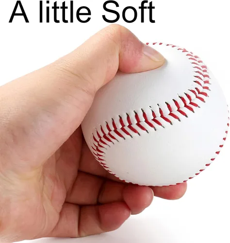 Vista 2 de Béisbol de espuma suave en blanco pelota hinchable práctica entrenamiento Tball 9 pulgadas PU cuero máquina de lanzamiento 8u 12u League práctica