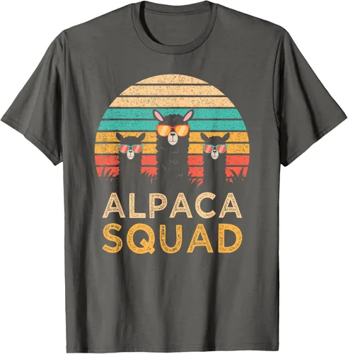 Vista 84 de Divertidas gafas de sol de escuadrón de alpaca Cool Alpacas Vintage Gift T-Shirt, Negro, S