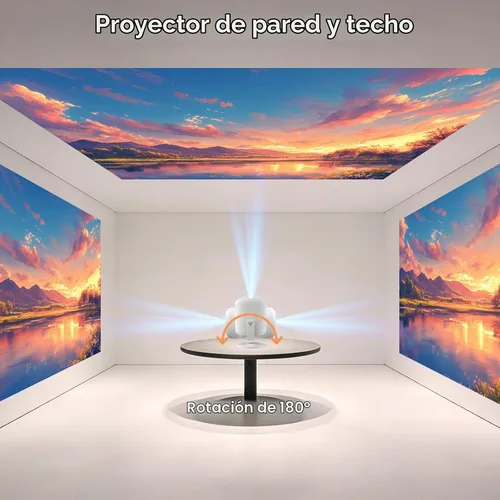 Vista 8 de Mini proyector 1080P Proyector portátil inteligente Blanco