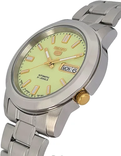 Vista 2 de Seiko serie 5 reloj automático de los hombres de esfera verde SNKK19J1