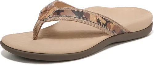 Vista 16 de Vionic sandalias tipo flats para mujer Cuero Camo Negro