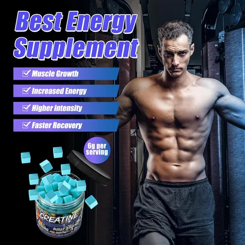 Vista 3 de Gomitas de monohidrato de creatina, 0.23 onzas, 120 unidades de constructor muscular para hombres y mujeres, suplemento de preentrenamiento