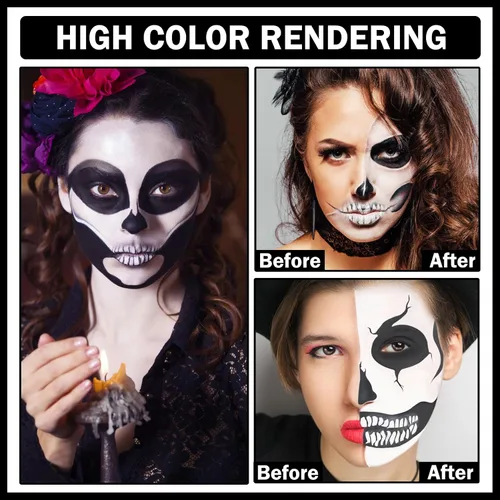 Vista 3 de Blue Face Body Paint Pro Pintura facial a base de agua, lavable para adultos y niños, Halloween, SFX, cosplay, payaso, zombi, vampiro, esqueleto