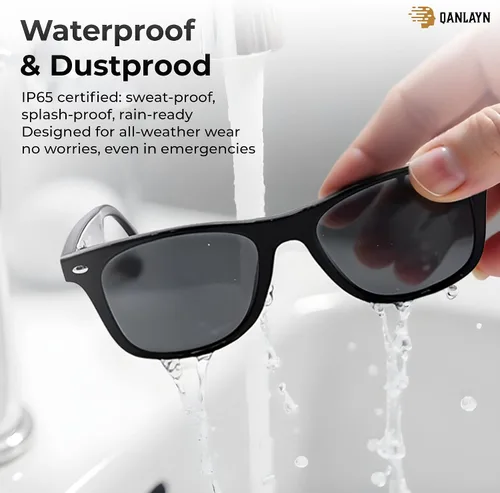 Vista 5 de Lentes inteligentes Bluetooth con aplicación de traducción de voz, gafas de sol con altavoces de oreja abierta, duración diaria de la batería 22H