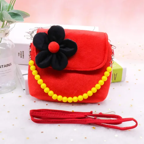 Vista 4 de SOTOGO Conjunto de joyería para niñas pequeñas, bolso de flores para niñas, lindo bolso de princesa, bolso de mensajero de hombro