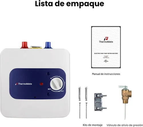Vista 8 de ThermoMate Calentador de agua eléctrico con mini tanque, 1.32 galones, pequeño calentador de agua debajo del fregadero para punto de uso, agua