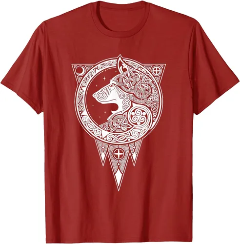 Vista 17 de Viking Fenris Wolf - Camiseta de mitología nórdica con símbolo de Fenrir Asphalt Grey