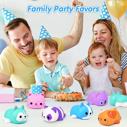Vista 8 de Pelotas de Estrés de Gato Squishies para Adultos y Niños: 6 piezas de Juguetes Sensoriales Jumbo Animal Squishies de Levantamiento Lento