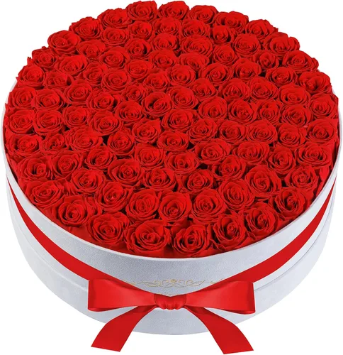 Vista 22 de Perfectione Roses 27 Rosas en una Caja, Rosa del Día de la Madre, Flores Preservadas para Ella, Flores para Entrega, Regalos de Cumpleaños