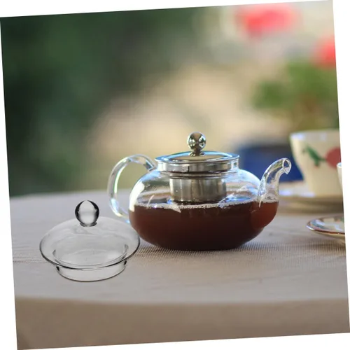 Vista 7 de DOITOOL Infusor de té 3 piezas de tapa de vidrio de repuesto, tapas transparentes, tapa de tetera para tetera pequeña, ollas de té de vidrio